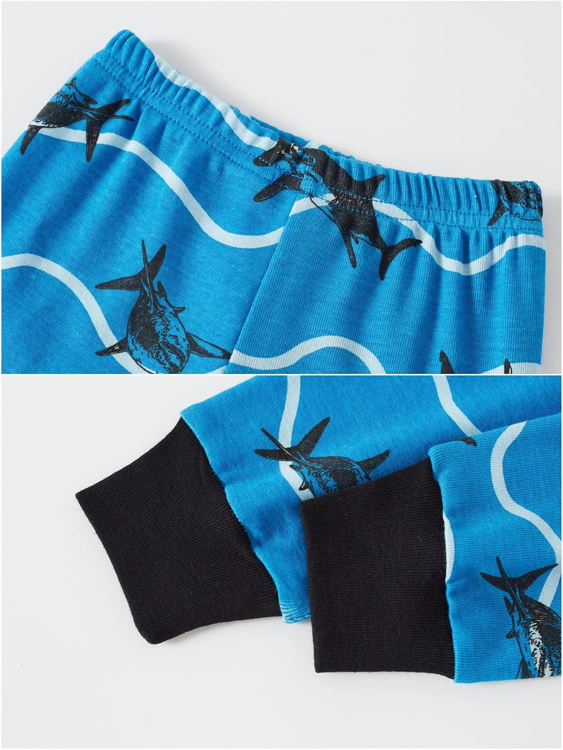 Little Boys Shark Pajamas Softest&Comfiest Pajamas 4 Piece Toddler Boys Pajamas Kid'S Sleepwear Size 6 Blue
