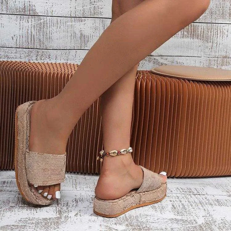 Designer Slippers 2024 New Platform Shoes Correct G Letters Embroidered Thick Sole Sandals for Women T240516