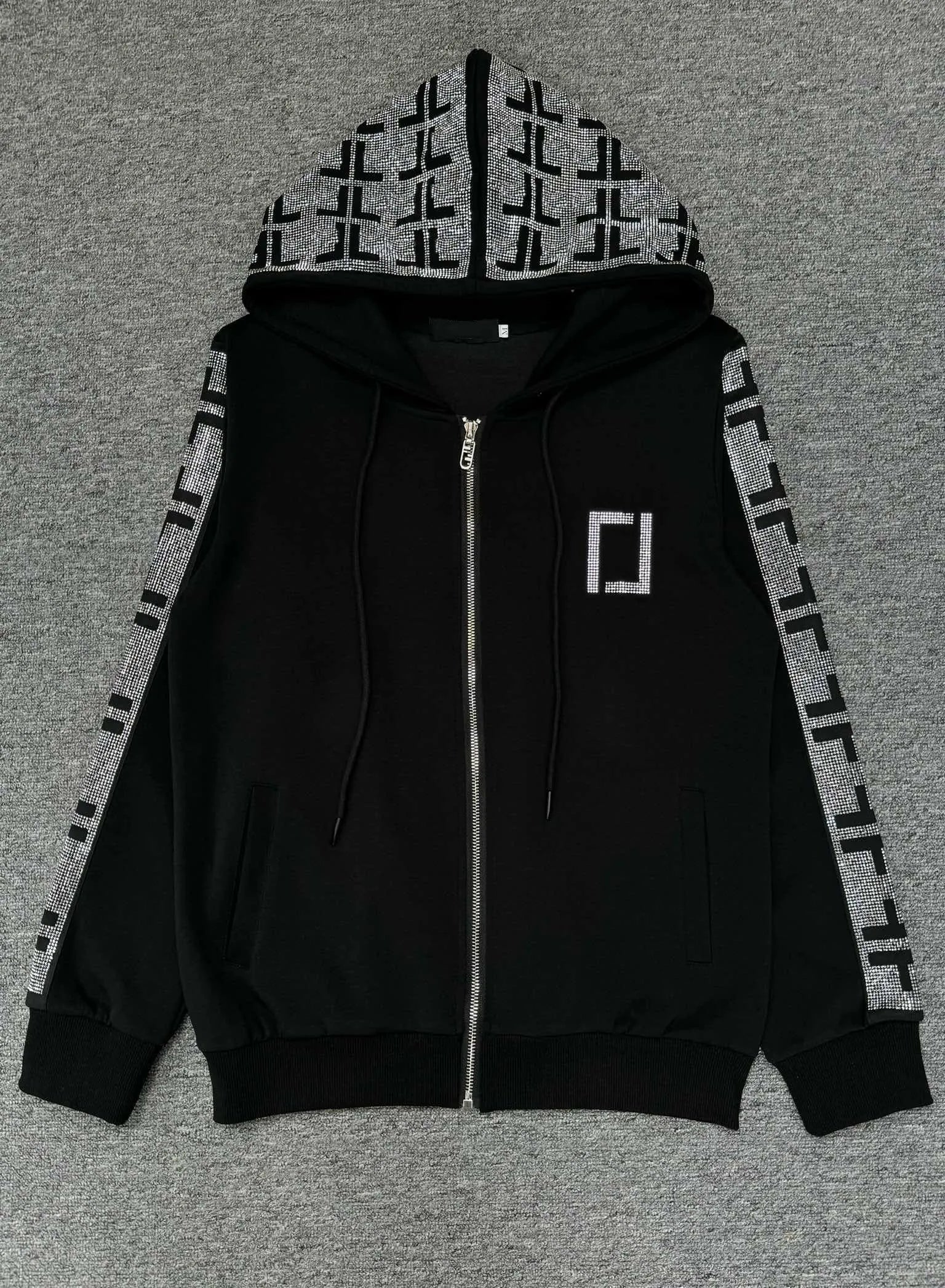 Designer Fashionable Colorful Crystal Diamond Letter Sweatshirt and Trousers Two-Piece Set for Women Autumn and Winter Suit for Men and Women M-2XL