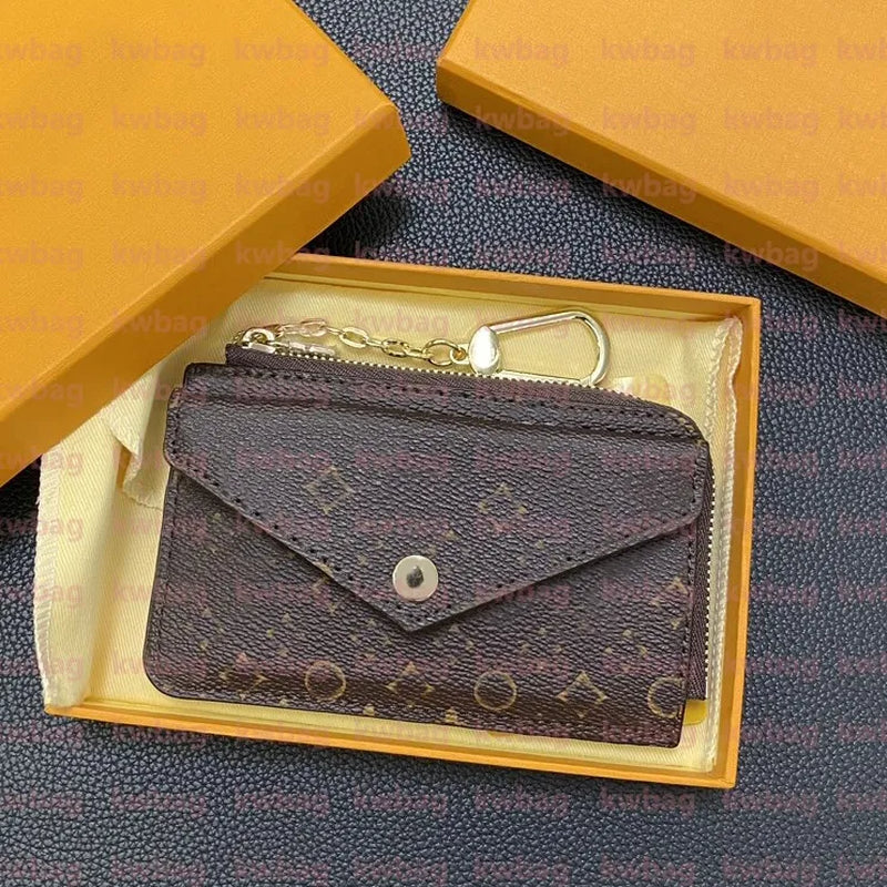 Fashion Flowers Designer Zipper Wallets Luxurys Men Women Leather Bags High Quality Classic Letters Coin Purse Original Box Plaid Card Holder Holders