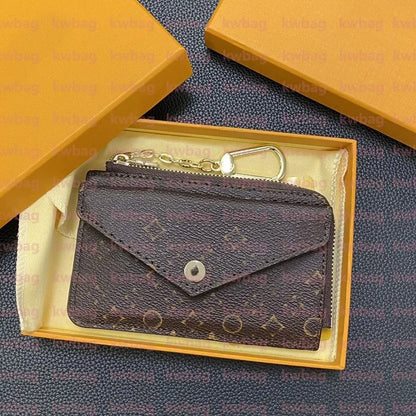 Fashion Flowers Designer Zipper Wallets Luxurys Men Women Leather Bags High Quality Classic Letters Coin Purse Original Box Plaid Card Holder Holders