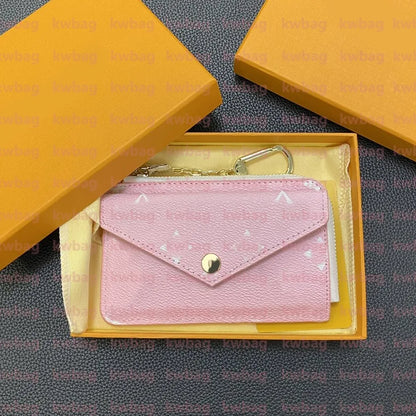 Fashion Flowers Designer Zipper Wallets Luxurys Men Women Leather Bags High Quality Classic Letters Coin Purse Original Box Plaid Card Holder Holders