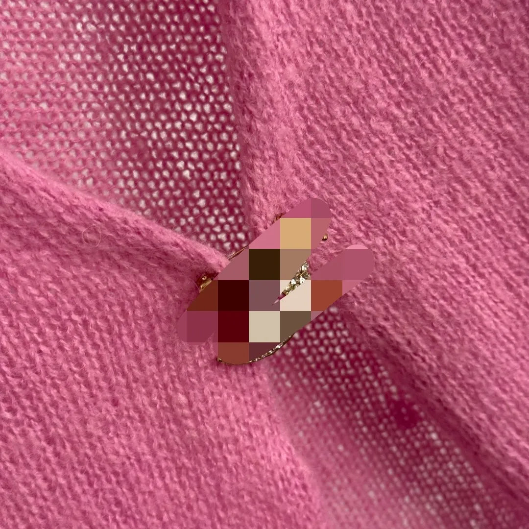 906 2025 Runway Summer Brand Same Style Sweater V Neck Cardigan Pink Fashion Womens Clothes High Quality Womens 20255854