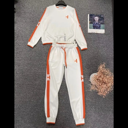 Designer Sports Suit, round Neck Casual Sweatshirt, Trousers, Fashion Brand Versatile Pullover Two-Piece Set for Men and Women