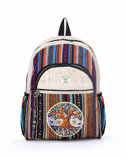 Kathmandu Collection Handmade Cotton and Hemp Tree of Life Backpack