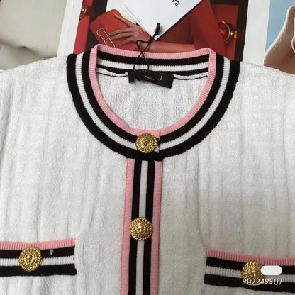 609 2024 Women'S Two Pieces Sets Dress Crew Neck Flora Print Short Skirt Empire Short Sleeve Womens Clothes Jiashun