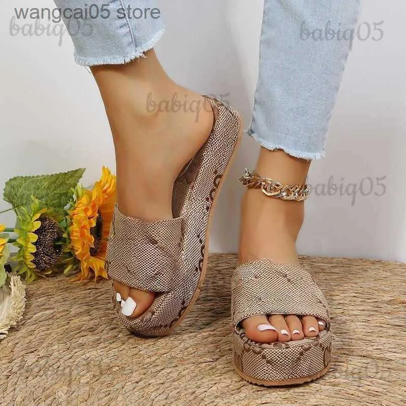 Designer Slippers 2024 New Platform Shoes Correct G Letters Embroidered Thick Sole Sandals for Women T240516