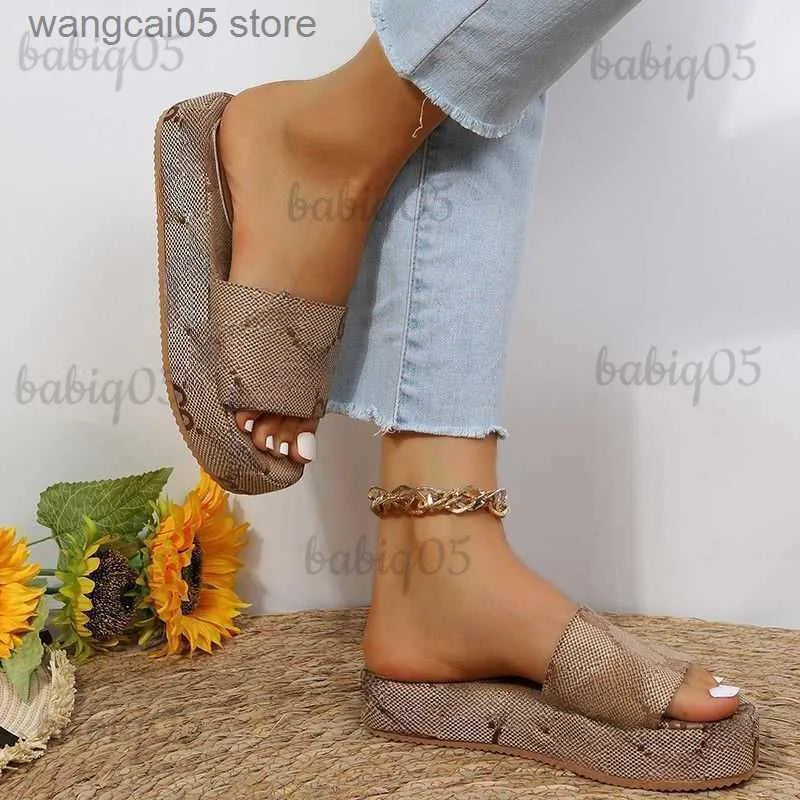 Designer Slippers 2024 New Platform Shoes Correct G Letters Embroidered Thick Sole Sandals for Women T240516