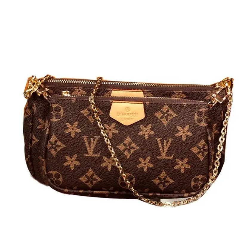 NEW Latest Classic Ladies Handbag Purse 3A in 1 Printed Flower Mahjong Bag with Frame Double-Sided Wide Chain Shoulder Strap Crossbody Bag