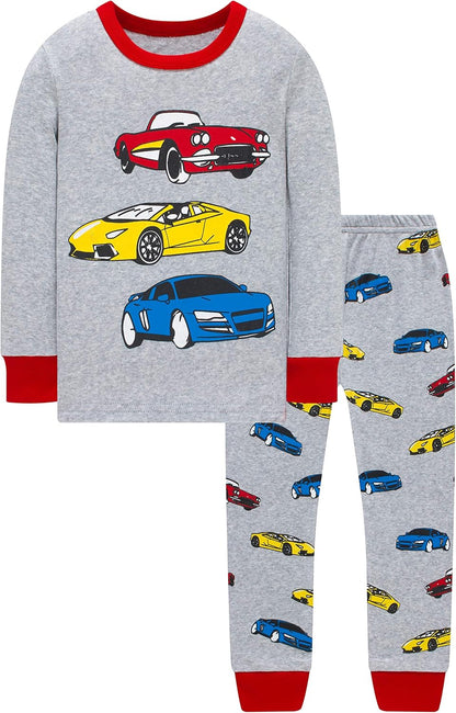 Pajamas Boys Race Car Pjs Christmas Kids Cotton Pyjamas Girls Cool School Sleepwear Size 7
