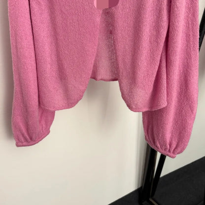 906 2025 Runway Summer Brand Same Style Sweater V Neck Cardigan Pink Fashion Womens Clothes High Quality Womens 20255854