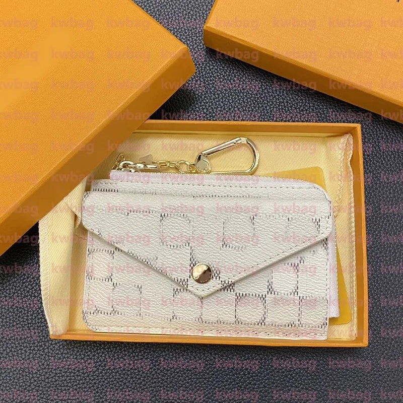 Fashion Flowers Designer Zipper Wallets Luxurys Men Women Leather Bags High Quality Classic Letters Coin Purse Original Box Plaid Card Holder Holders