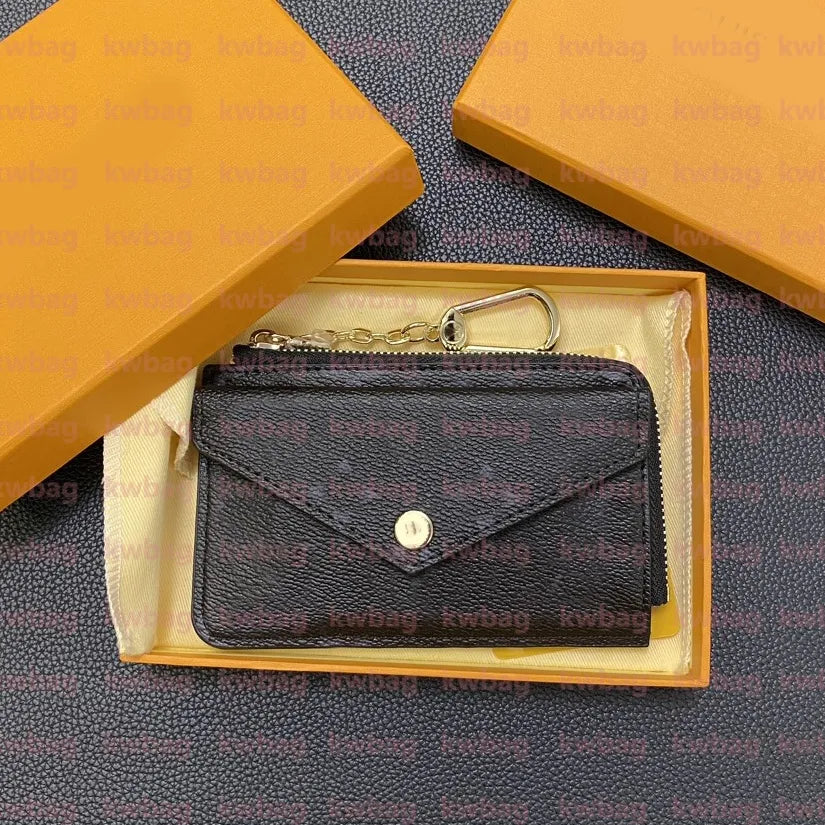 Fashion Flowers Designer Zipper Wallets Luxurys Men Women Leather Bags High Quality Classic Letters Coin Purse Original Box Plaid Card Holder Holders