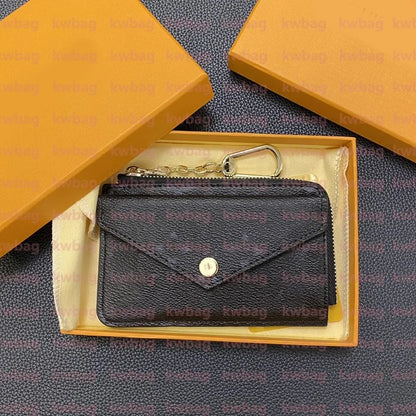 Fashion Flowers Designer Zipper Wallets Luxurys Men Women Leather Bags High Quality Classic Letters Coin Purse Original Box Plaid Card Holder Holders