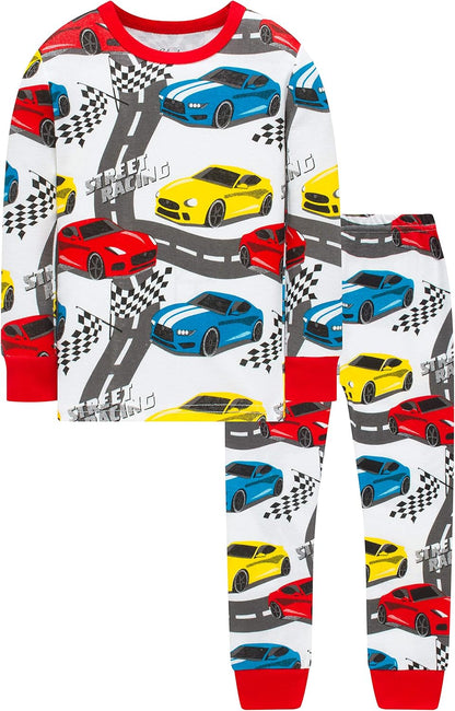 Pajamas Boys Race Car Pjs Christmas Kids Cotton Pyjamas Girls Cool School Sleepwear Size 7