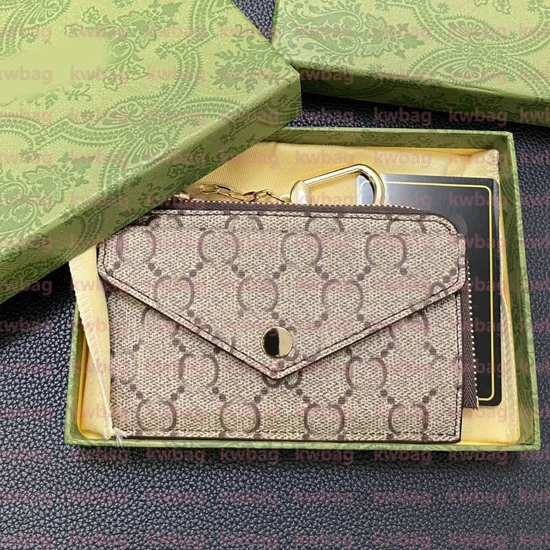 Fashion Flowers Designer Zipper Wallets Luxurys Men Women Leather Bags High Quality Classic Letters Coin Purse Original Box Plaid Card Holder Holders