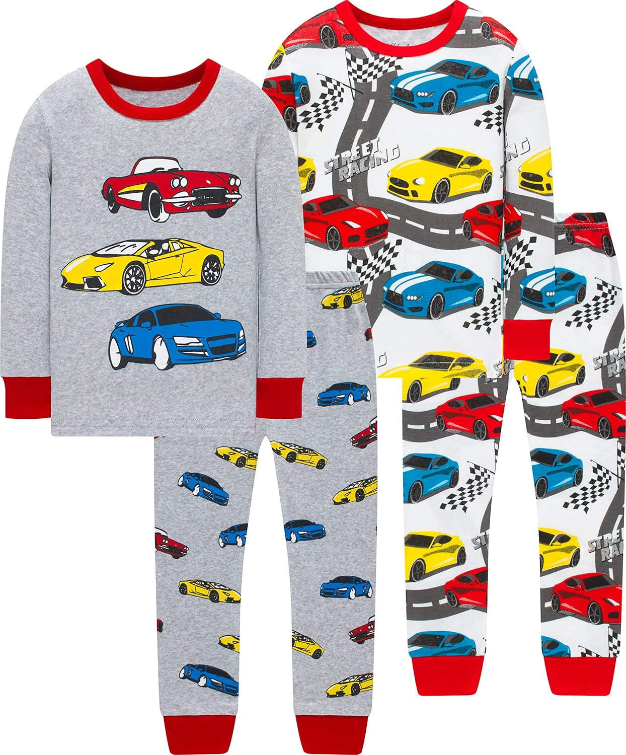 Pajamas Boys Race Car Pjs Christmas Kids Cotton Pyjamas Girls Cool School Sleepwear Size 7