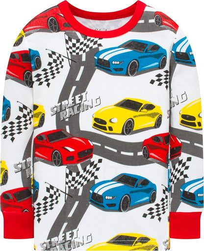Pajamas Boys Race Car Pjs Christmas Kids Cotton Pyjamas Girls Cool School Sleepwear Size 7