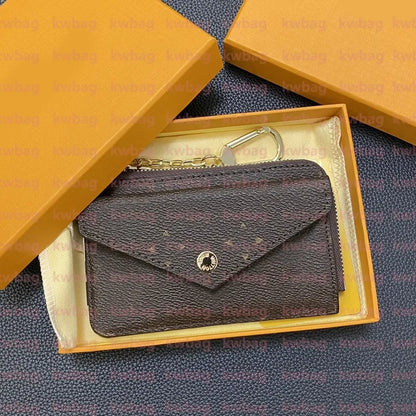 Fashion Flowers Designer Zipper Wallets Luxurys Men Women Leather Bags High Quality Classic Letters Coin Purse Original Box Plaid Card Holder Holders