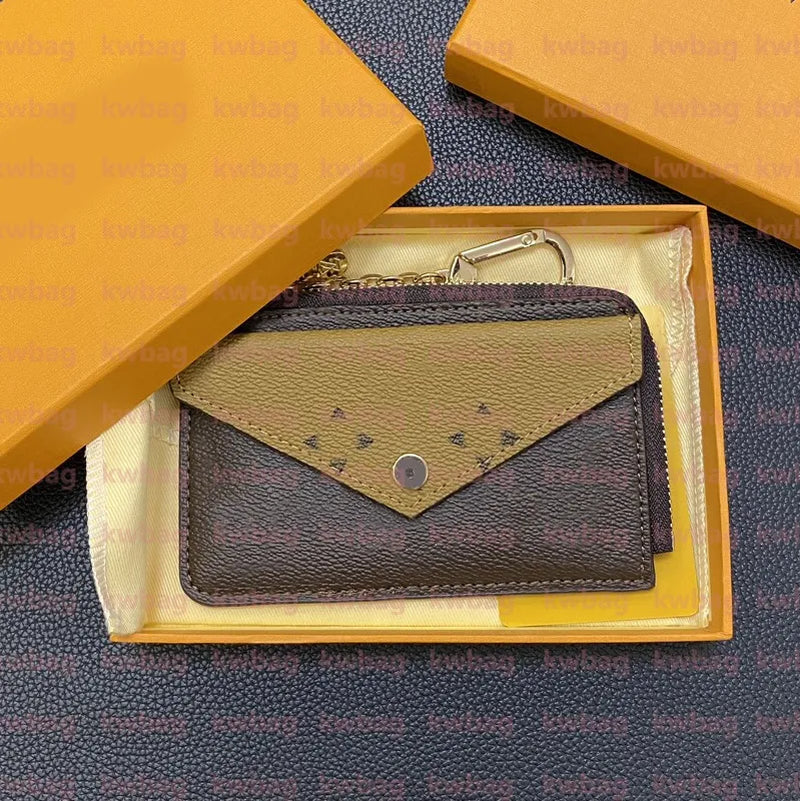 Fashion Flowers Designer Zipper Wallets Luxurys Men Women Leather Bags High Quality Classic Letters Coin Purse Original Box Plaid Card Holder Holders