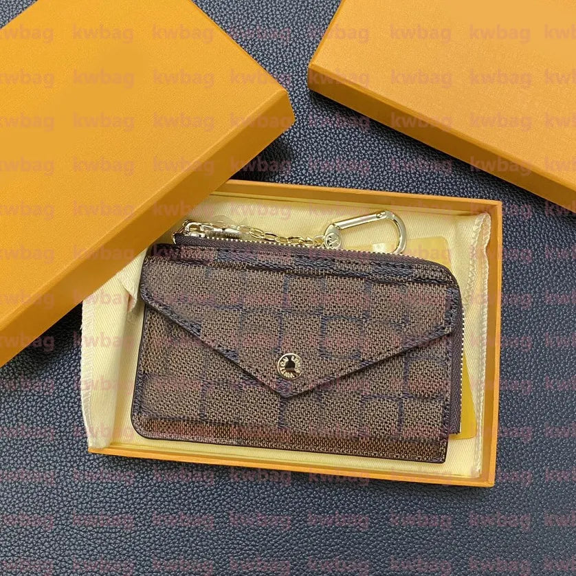 Fashion Flowers Designer Zipper Wallets Luxurys Men Women Leather Bags High Quality Classic Letters Coin Purse Original Box Plaid Card Holder Holders